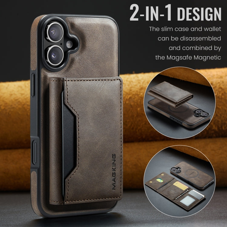 For iPhone 16 Plus MAGKING K2 Series MagSafe RFID Card Bag Detachable Phone Case