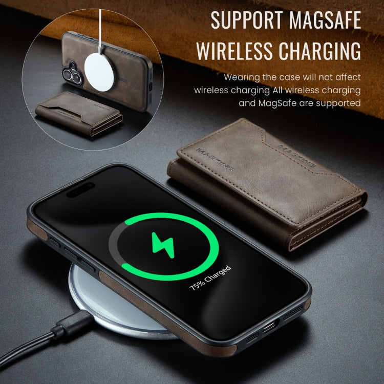 For iPhone 16 Plus MAGKING K2 Series MagSafe RFID Card Bag Detachable Phone Case