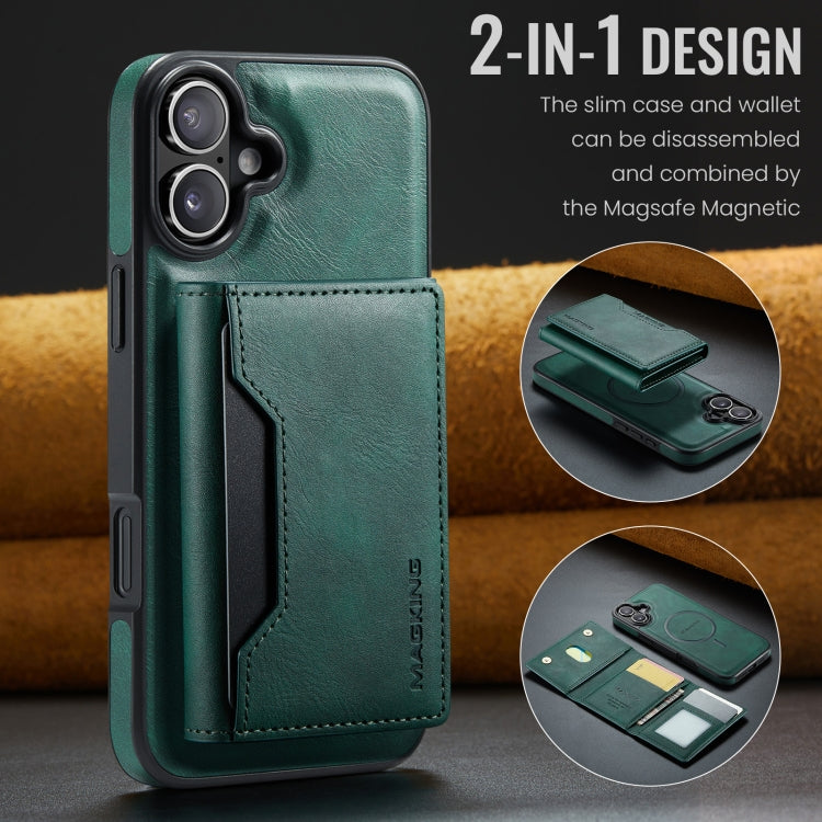 For iPhone 16 Plus MAGKING K2 Series MagSafe RFID Card Bag Detachable Phone Case
