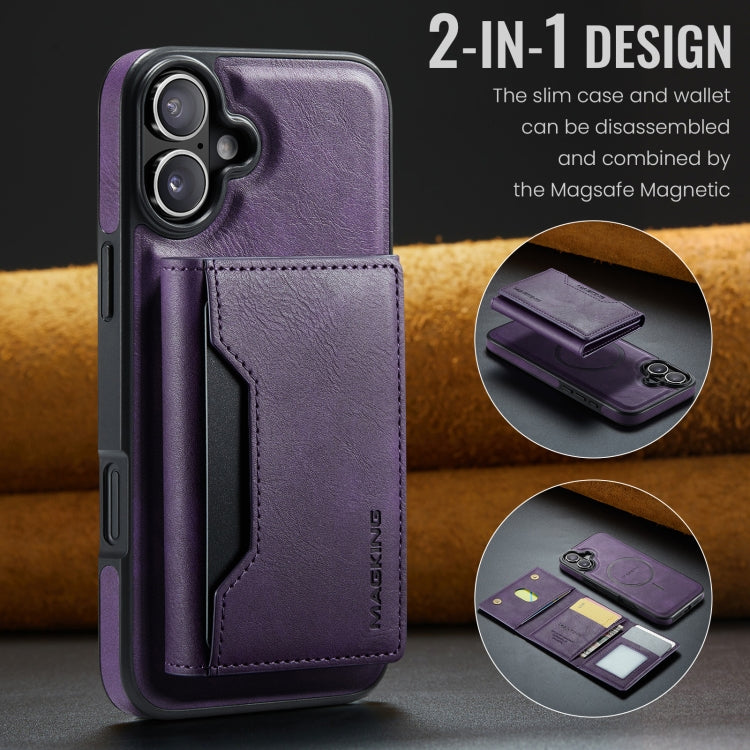 For iPhone 16 Plus MAGKING K2 Series MagSafe RFID Card Bag Detachable Phone Case