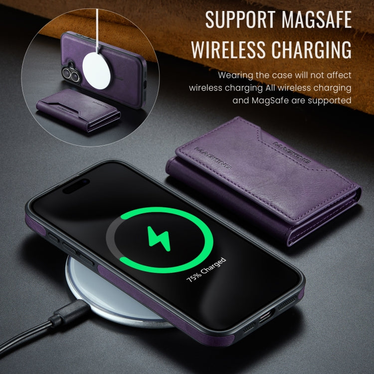 For iPhone 16 Plus MAGKING K2 Series MagSafe RFID Card Bag Detachable Phone Case