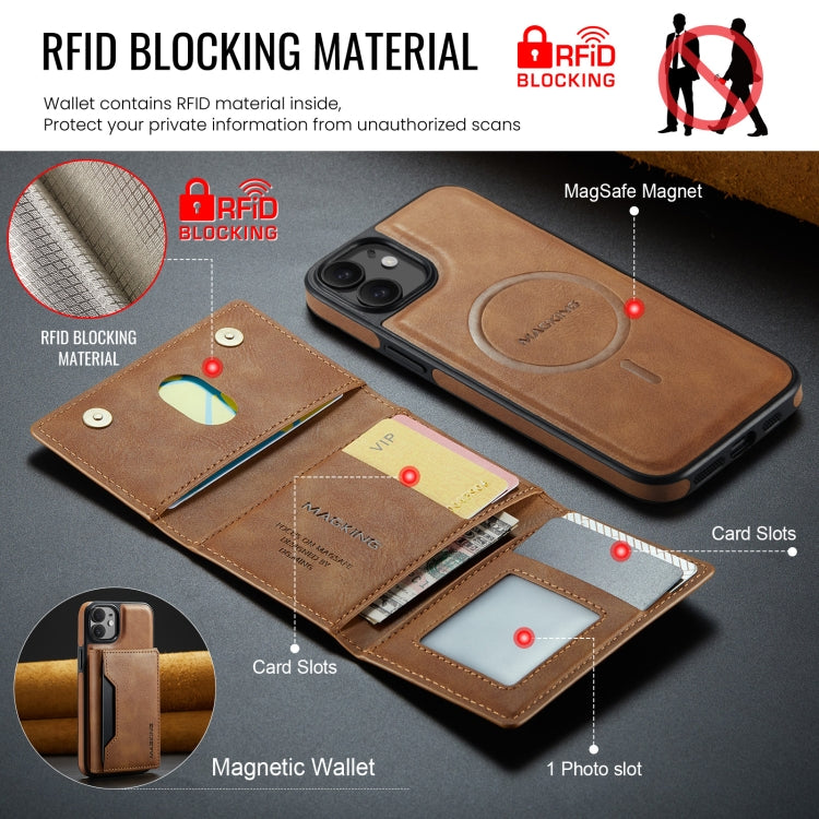 For iPhone 12 / 12 Pro MAGKING K2 Series MagSafe RFID Card Bag Detachable Phone Case