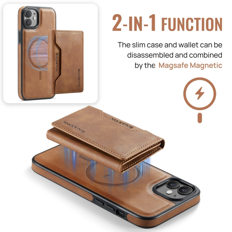 For iPhone 12 / 12 Pro MAGKING K2 Series MagSafe RFID Card Bag Detachable Phone Case