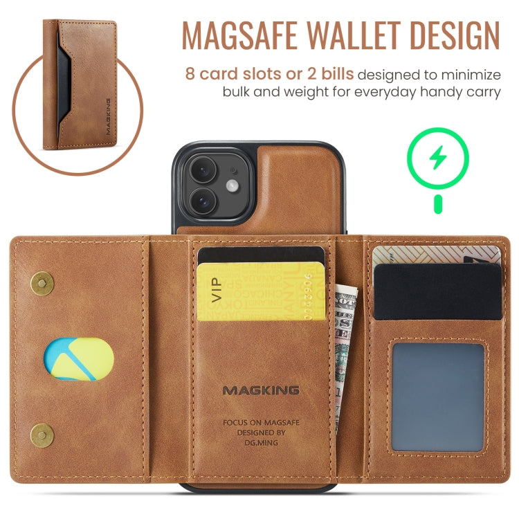 For iPhone 12 / 12 Pro MAGKING K2 Series MagSafe RFID Card Bag Detachable Phone Case