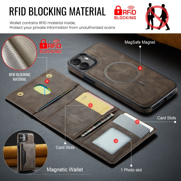 For iPhone 12 / 12 Pro MAGKING K2 Series MagSafe RFID Card Bag Detachable Phone Case