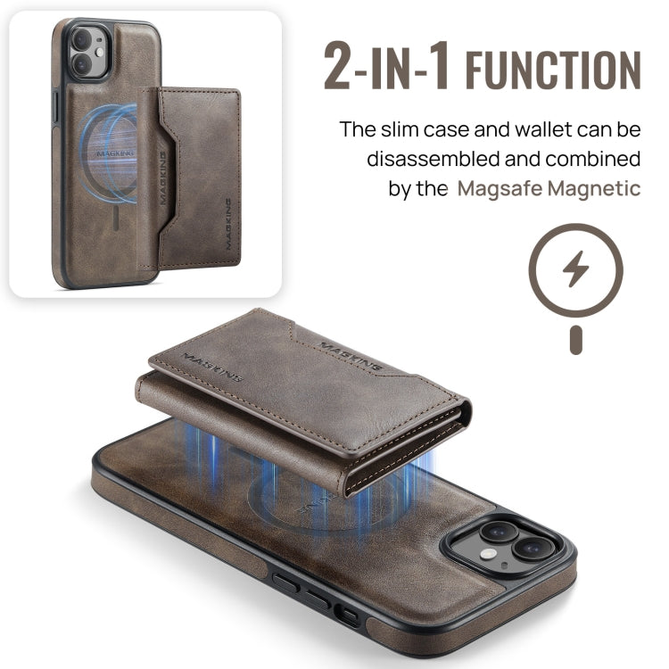 For iPhone 12 / 12 Pro MAGKING K2 Series MagSafe RFID Card Bag Detachable Phone Case