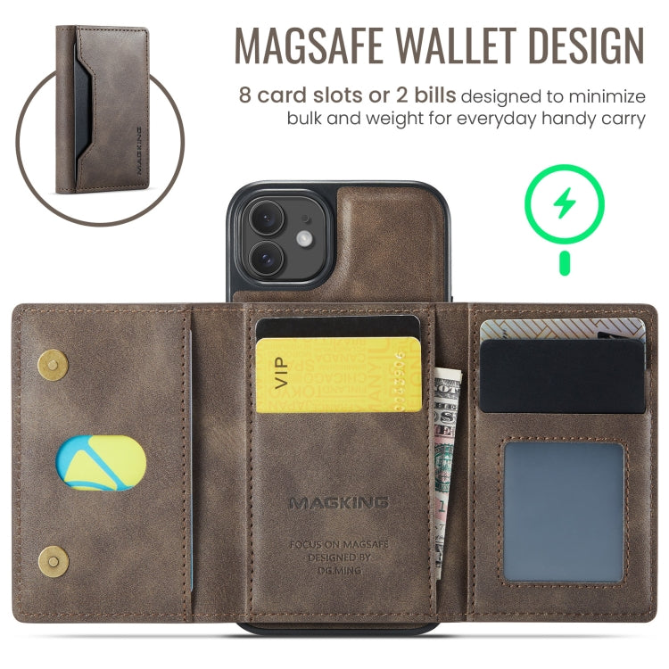 For iPhone 12 / 12 Pro MAGKING K2 Series MagSafe RFID Card Bag Detachable Phone Case