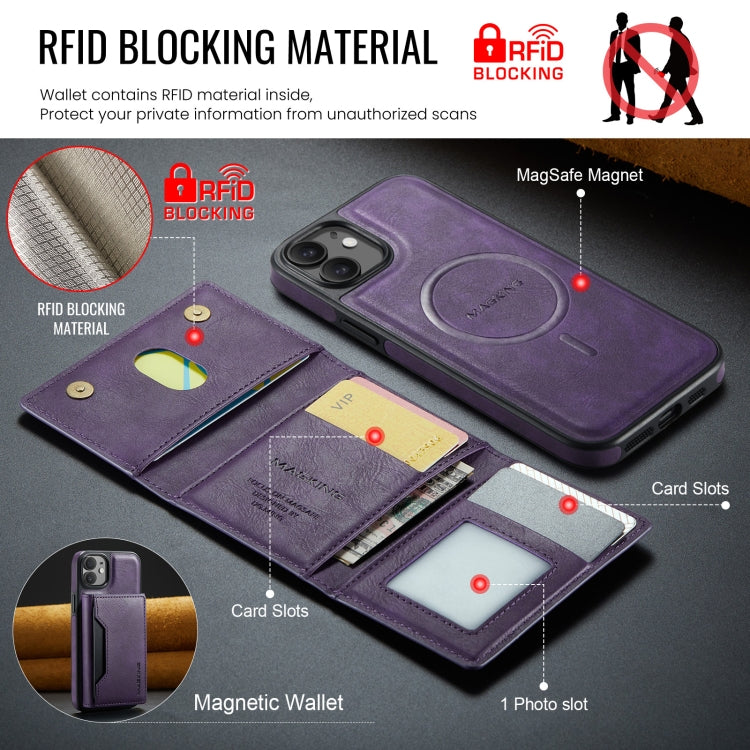 For iPhone 12 / 12 Pro MAGKING K2 Series MagSafe RFID Card Bag Detachable Phone Case