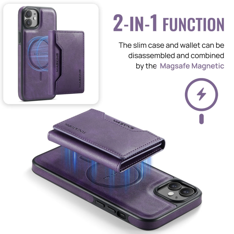 For iPhone 12 / 12 Pro MAGKING K2 Series MagSafe RFID Card Bag Detachable Phone Case
