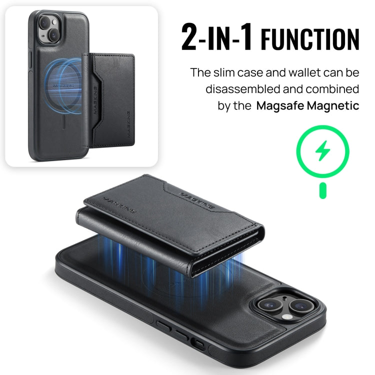 For iPhone 14 Plus MAGKING K2 Series MagSafe RFID Card Bag Detachable Phone Case