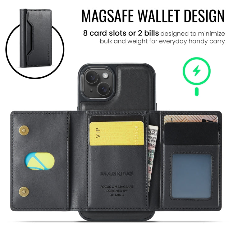 For iPhone 14 Plus MAGKING K2 Series MagSafe RFID Card Bag Detachable Phone Case