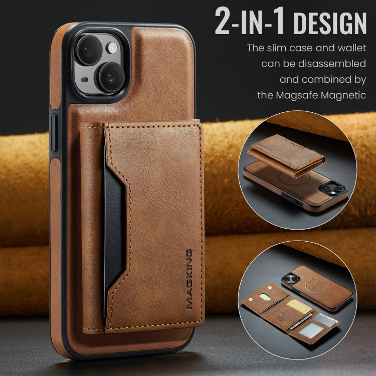 For iPhone 14 Plus MAGKING K2 Series MagSafe RFID Card Bag Detachable Phone Case