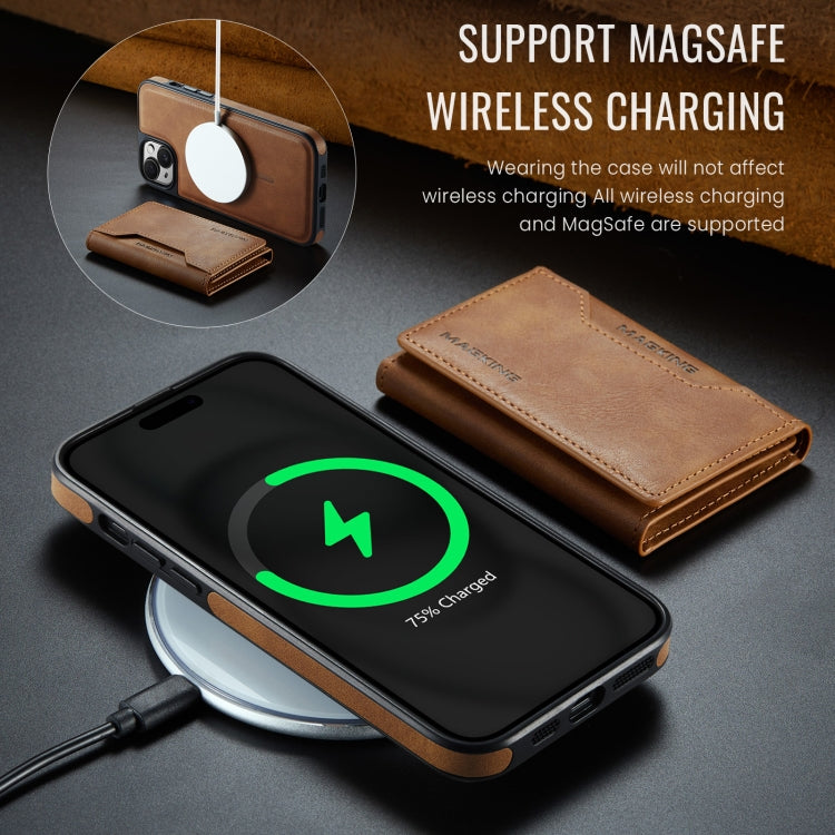 For iPhone 14 Plus MAGKING K2 Series MagSafe RFID Card Bag Detachable Phone Case