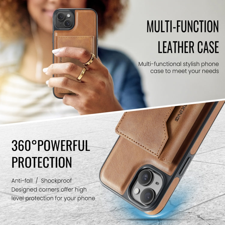 For iPhone 14 Plus MAGKING K2 Series MagSafe RFID Card Bag Detachable Phone Case