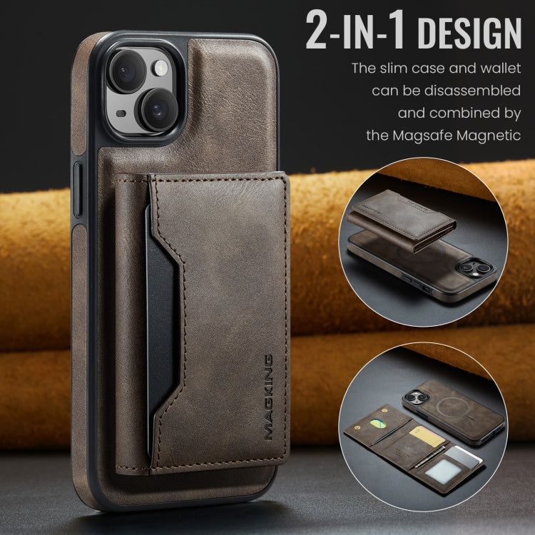 For iPhone 14 Plus MAGKING K2 Series MagSafe RFID Card Bag Detachable Phone Case