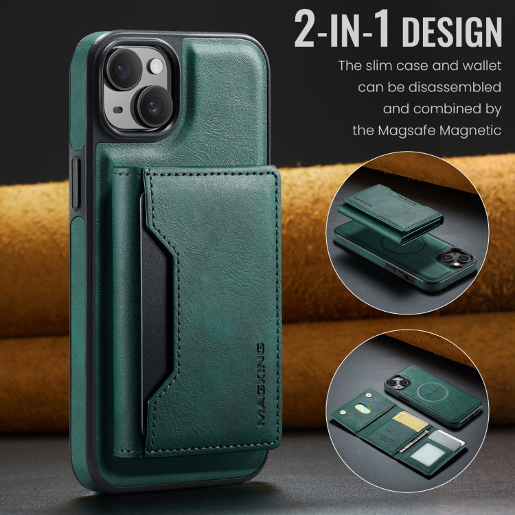 For iPhone 14 Plus MAGKING K2 Series MagSafe RFID Card Bag Detachable Phone Case