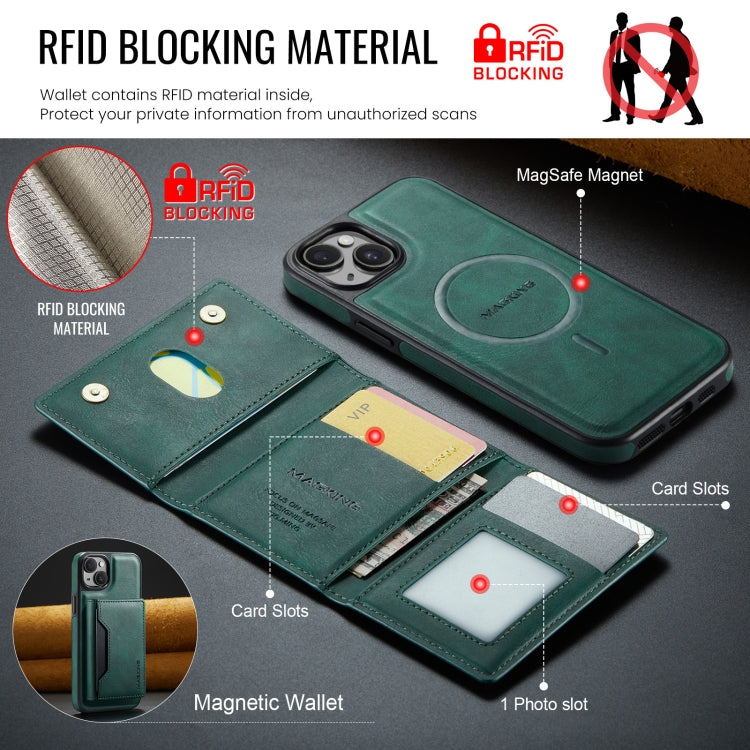 For iPhone 14 Plus MAGKING K2 Series MagSafe RFID Card Bag Detachable Phone Case