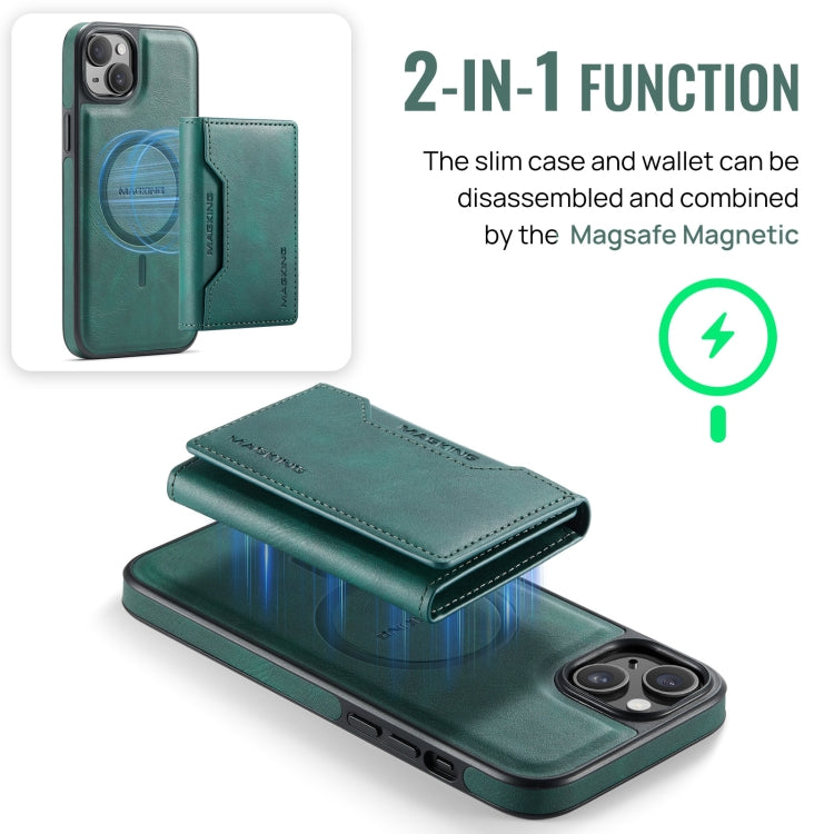 For iPhone 14 Plus MAGKING K2 Series MagSafe RFID Card Bag Detachable Phone Case