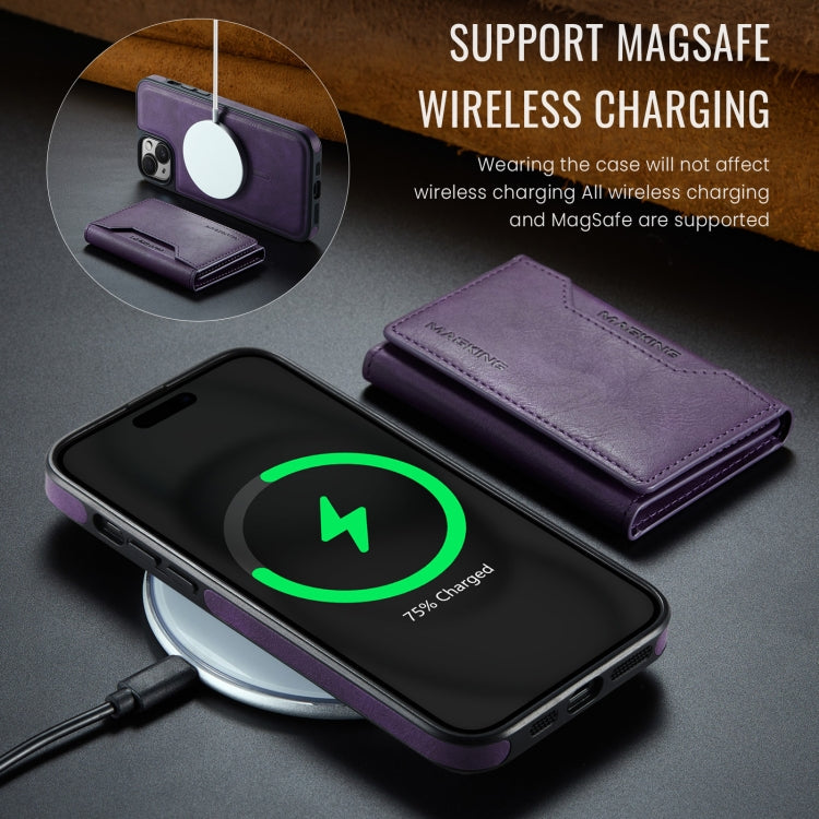 For iPhone 14 Plus MAGKING K2 Series MagSafe RFID Card Bag Detachable Phone Case