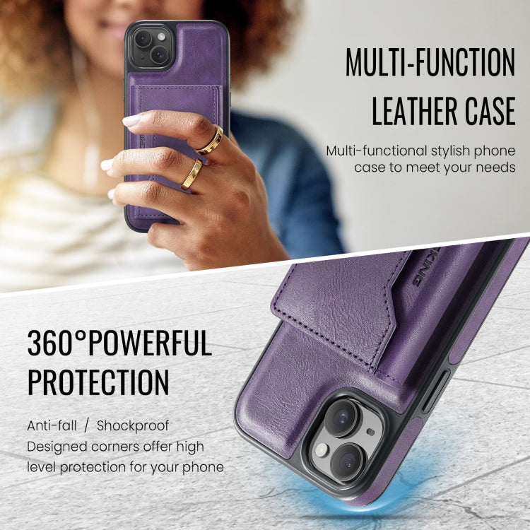 For iPhone 14 Plus MAGKING K2 Series MagSafe RFID Card Bag Detachable Phone Case