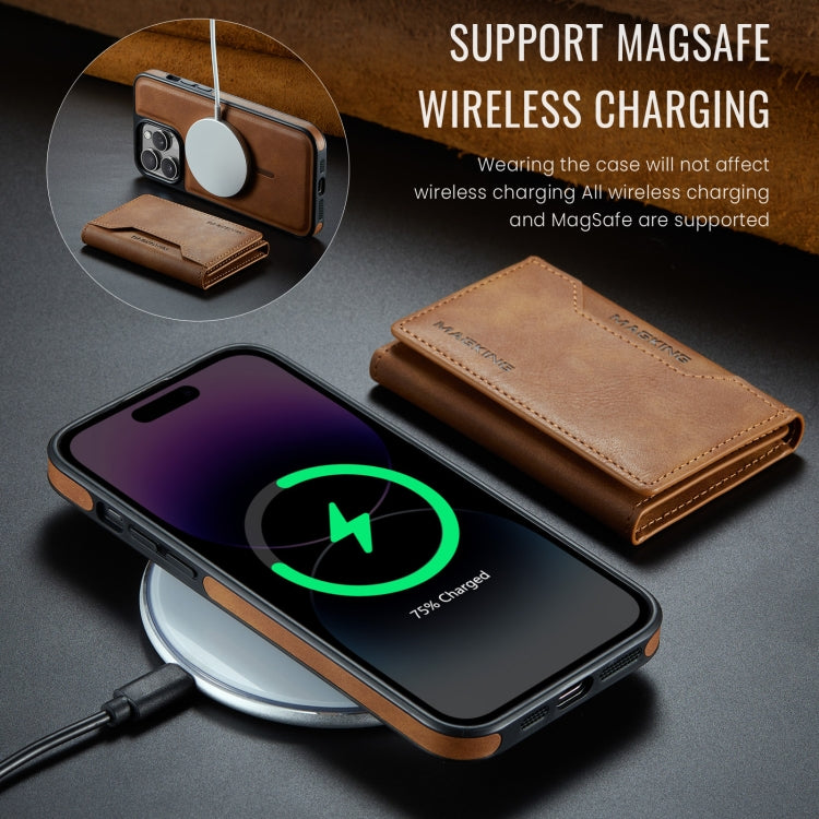For iPhone 14 Pro MAGKING K2 Series MagSafe RFID Card Bag Detachable Phone Case