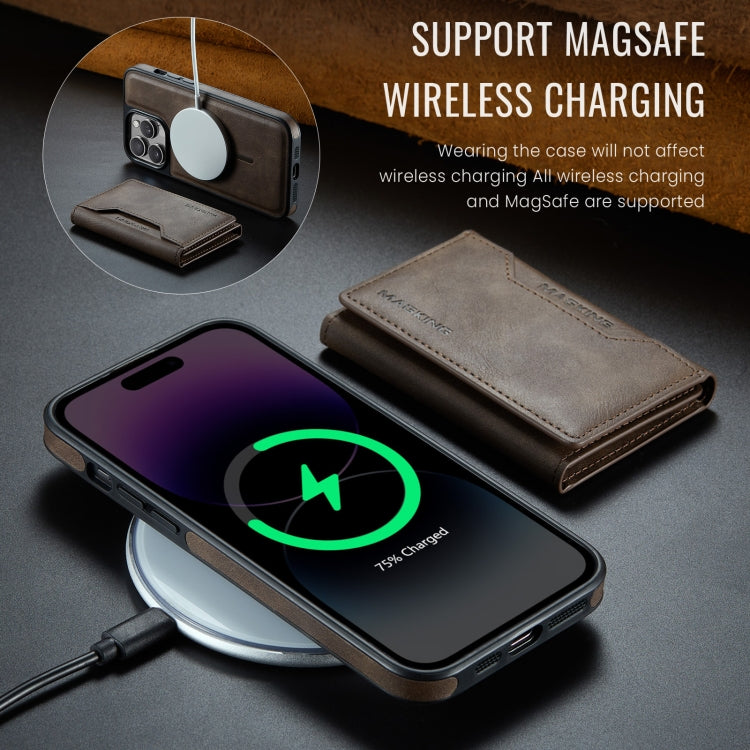 For iPhone 14 Pro Max MAGKING K2 Series MagSafe RFID Card Bag Detachable Phone Case