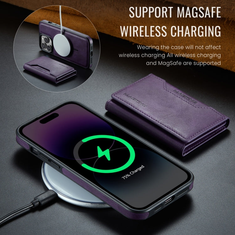 For iPhone 14 Pro Max MAGKING K2 Series MagSafe RFID Card Bag Detachable Phone Case