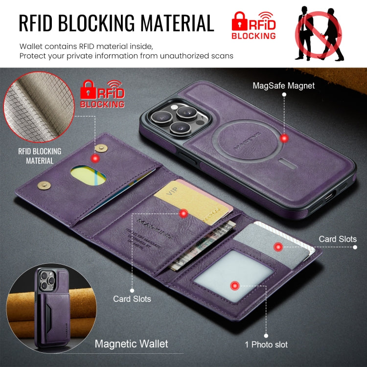For iPhone 14 Pro Max MAGKING K2 Series MagSafe RFID Card Bag Detachable Phone Case