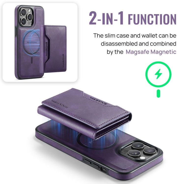 For iPhone 14 Pro Max MAGKING K2 Series MagSafe RFID Card Bag Detachable Phone Case