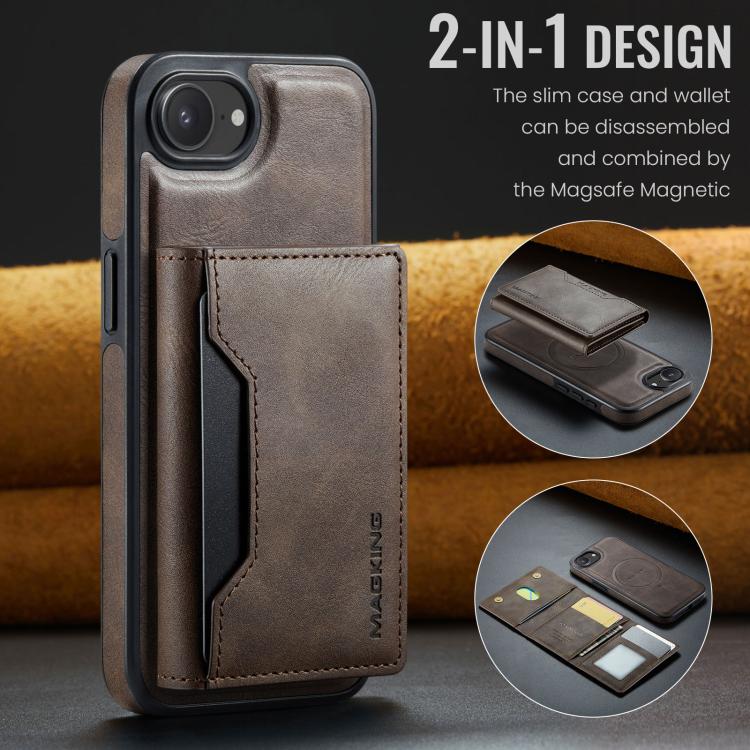 For iPhone 17e / 16e MAGKING K2 Series MagSafe RFID Card Bag Detachable Phone Case