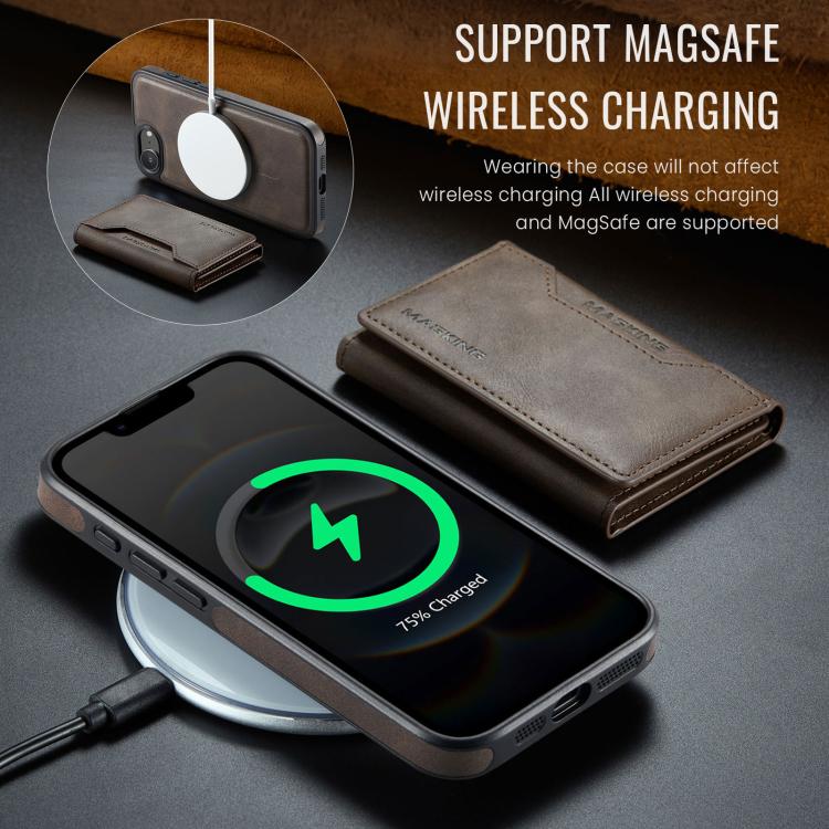 For iPhone 17e / 16e MAGKING K2 Series MagSafe RFID Card Bag Detachable Phone Case