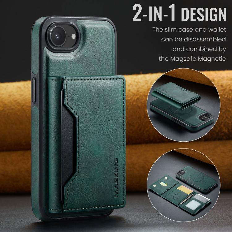 For iPhone 17e / 16e MAGKING K2 Series MagSafe RFID Card Bag Detachable Phone Case