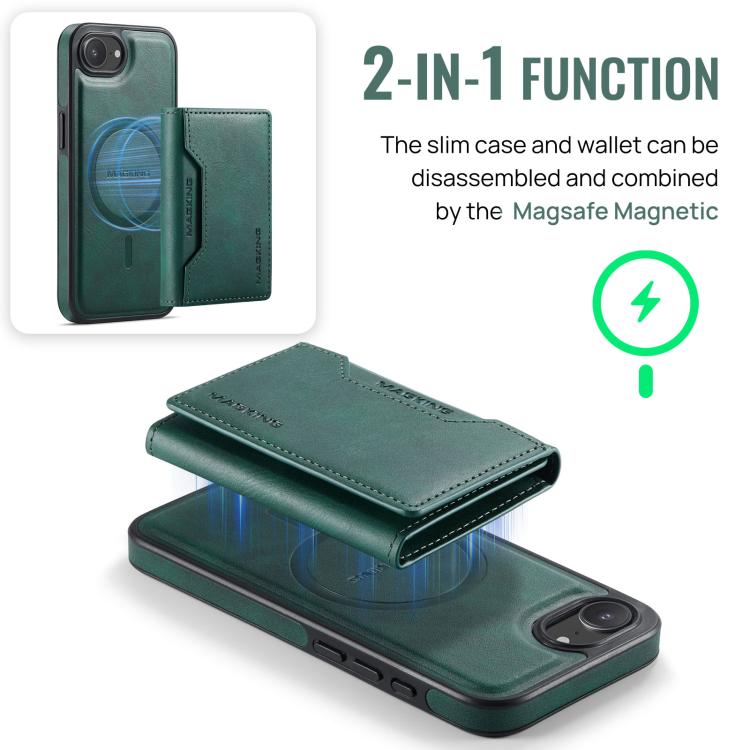 For iPhone 17e / 16e MAGKING K2 Series MagSafe RFID Card Bag Detachable Phone Case