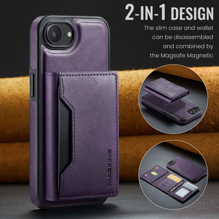 For iPhone 17e / 16e MAGKING K2 Series MagSafe RFID Card Bag Detachable Phone Case