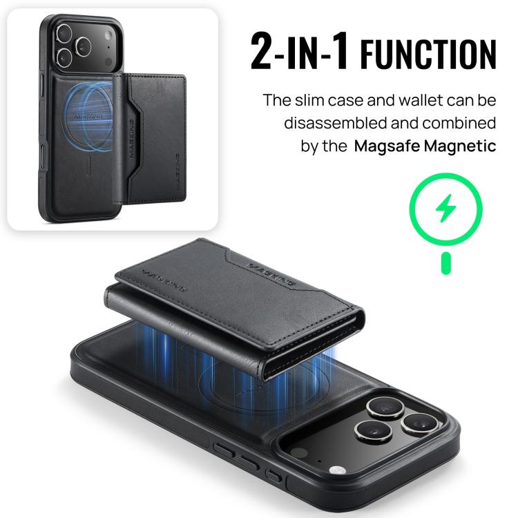 For iPhone 17 Pro Max MAGKING K2 Series MagSafe RFID Card Bag Detachable Phone Case