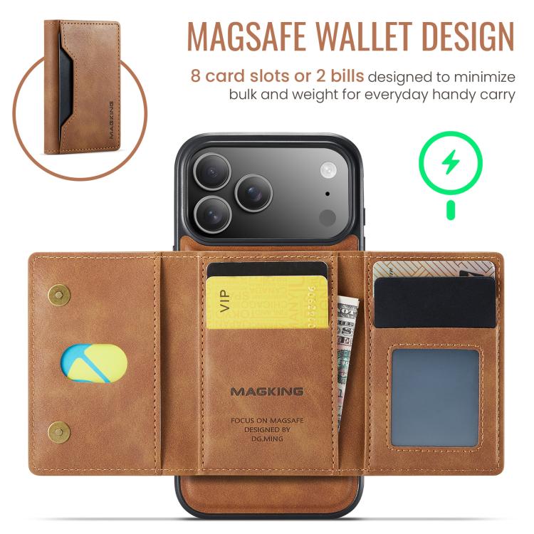 For iPhone 17 Pro Max MAGKING K2 Series MagSafe RFID Card Bag Detachable Phone Case