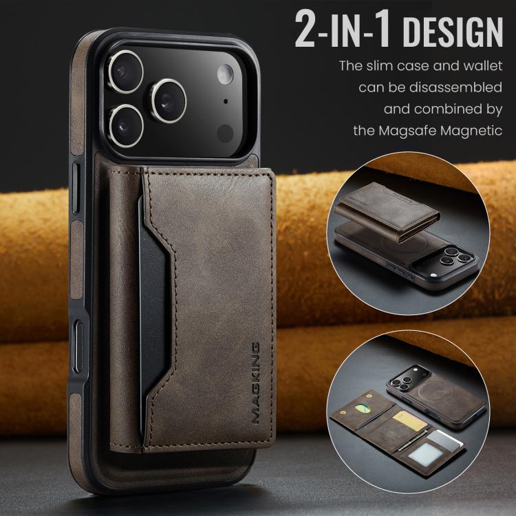 For iPhone 17 Pro Max MAGKING K2 Series MagSafe RFID Card Bag Detachable Phone Case
