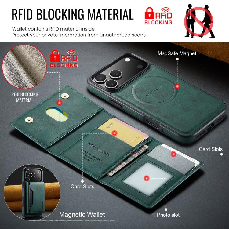 For iPhone 17 Pro Max MAGKING K2 Series MagSafe RFID Card Bag Detachable Phone Case