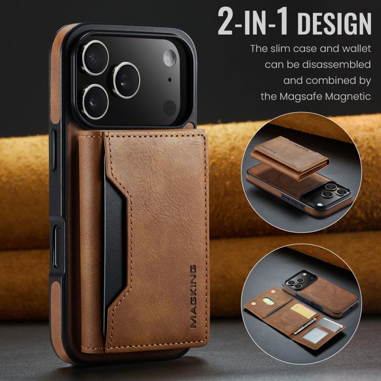 For iPhone 17 Pro MAGKING K2 Series MagSafe RFID Card Bag Detachable Phone Case