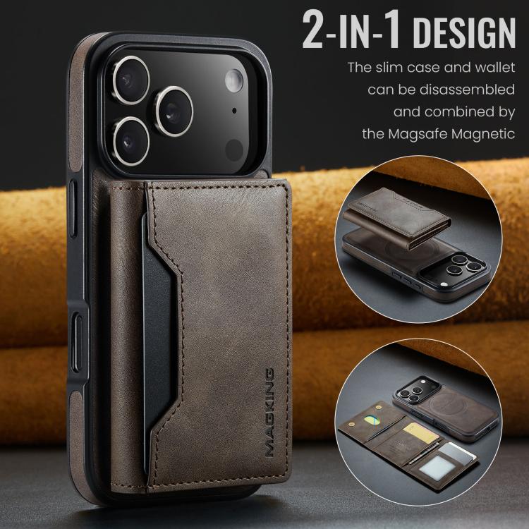 For iPhone 17 Pro MAGKING K2 Series MagSafe RFID Card Bag Detachable Phone Case