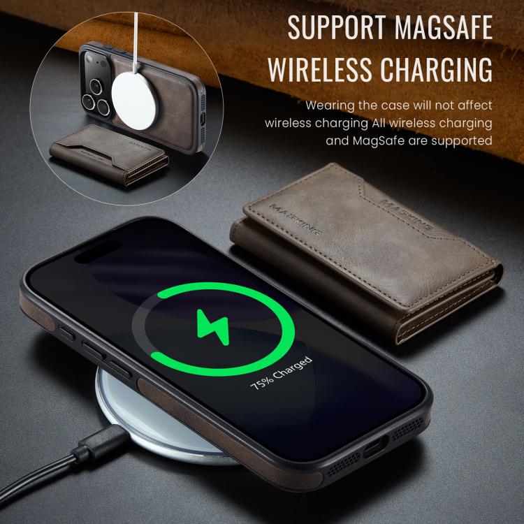 For iPhone 17 Pro MAGKING K2 Series MagSafe RFID Card Bag Detachable Phone Case