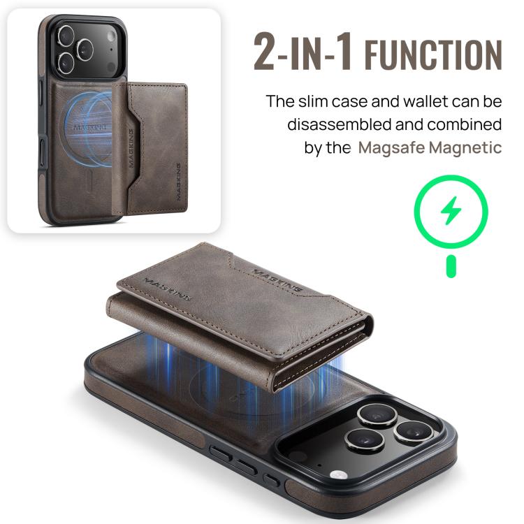 For iPhone 17 Pro MAGKING K2 Series MagSafe RFID Card Bag Detachable Phone Case