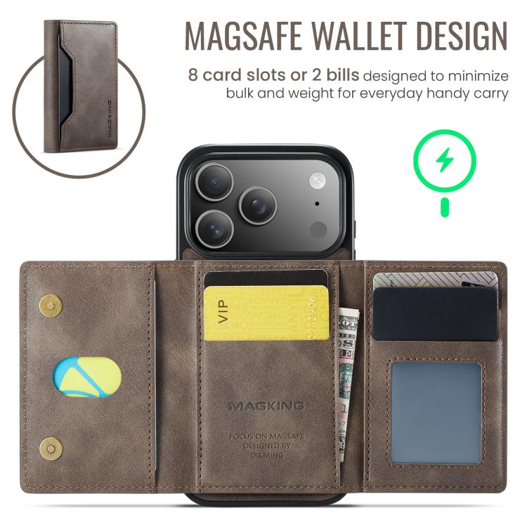 For iPhone 17 Pro MAGKING K2 Series MagSafe RFID Card Bag Detachable Phone Case