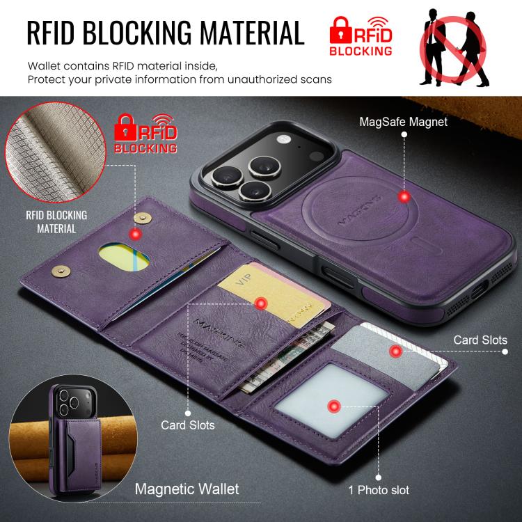 For iPhone 17 Pro MAGKING K2 Series MagSafe RFID Card Bag Detachable Phone Case