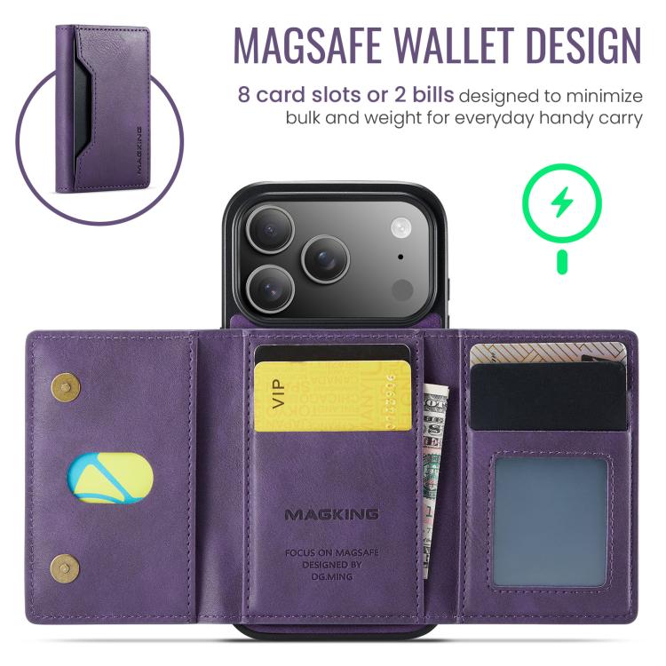 For iPhone 17 Pro MAGKING K2 Series MagSafe RFID Card Bag Detachable Phone Case