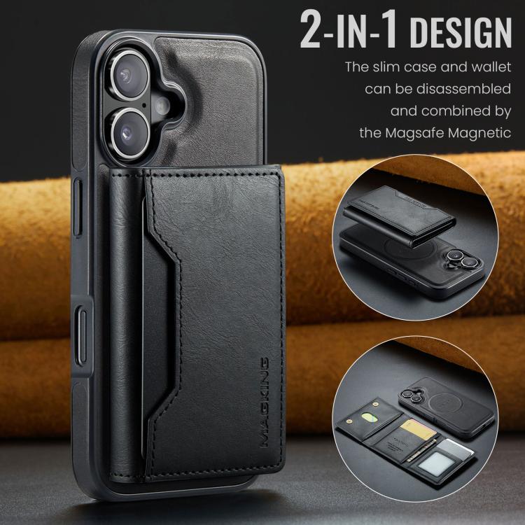 For iPhone 17 MAGKING K2 Series MagSafe RFID Card Bag Detachable Phone Case