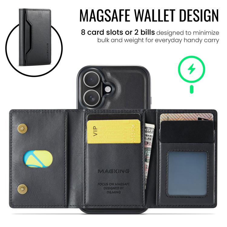 For iPhone 17 MAGKING K2 Series MagSafe RFID Card Bag Detachable Phone Case