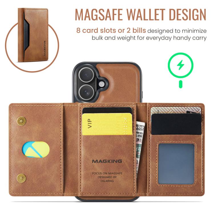 For iPhone 17 MAGKING K2 Series MagSafe RFID Card Bag Detachable Phone Case