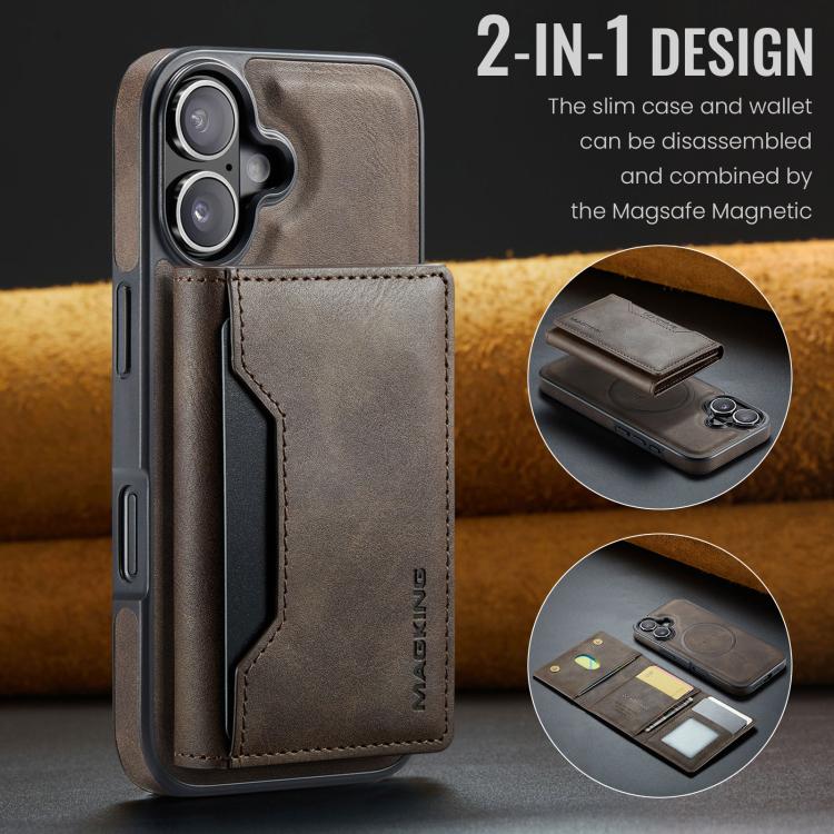 For iPhone 17 MAGKING K2 Series MagSafe RFID Card Bag Detachable Phone Case
