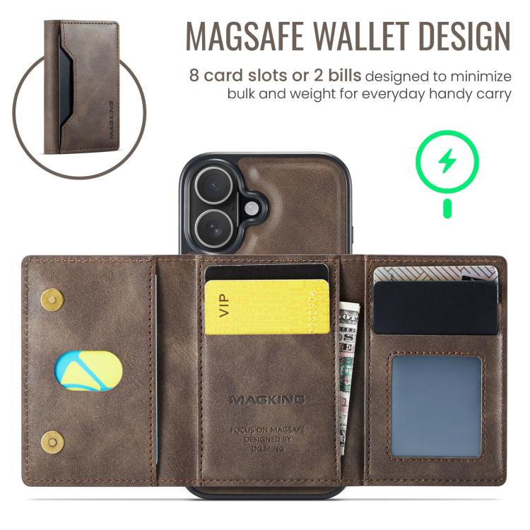 For iPhone 17 MAGKING K2 Series MagSafe RFID Card Bag Detachable Phone Case